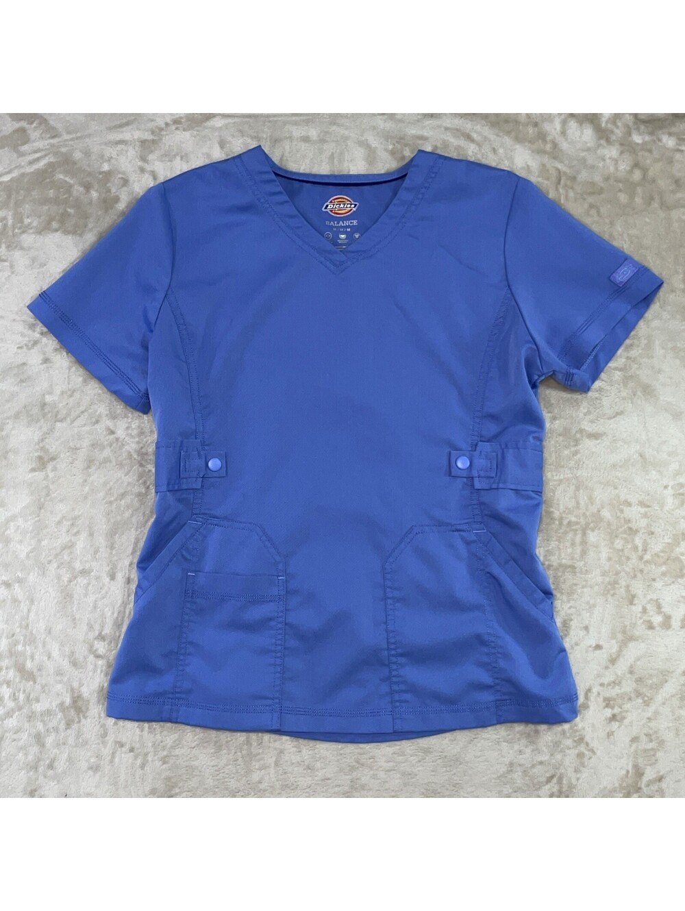 Dickies Scrub Top Shirt Blue Womens Size Medium - Excellent Condition
